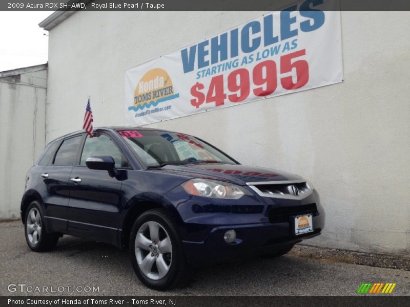 Royal Blue Pearl / Taupe 2009 Acura RDX SH-AWD