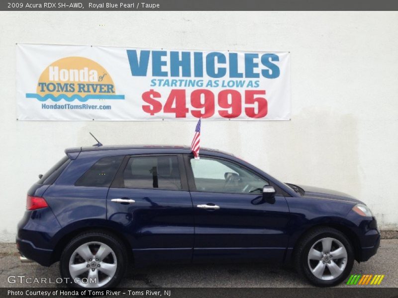 Royal Blue Pearl / Taupe 2009 Acura RDX SH-AWD