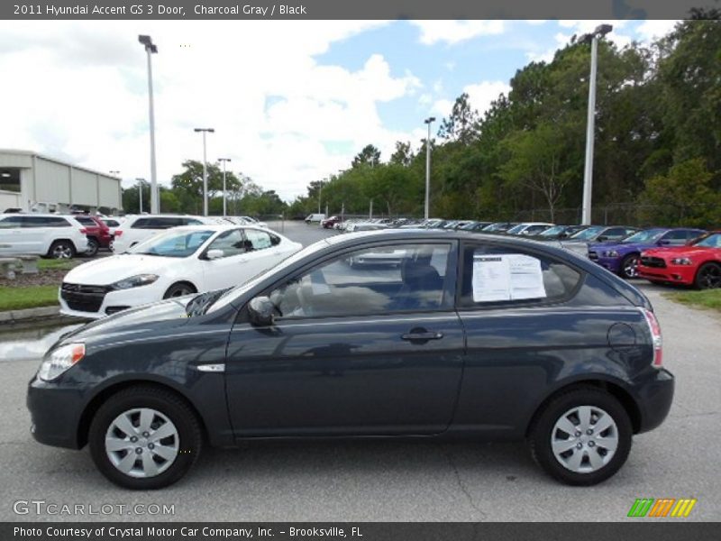 Charcoal Gray / Black 2011 Hyundai Accent GS 3 Door