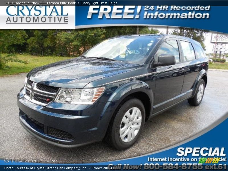 Fathom Blue Pearl / Black/Light Frost Beige 2013 Dodge Journey SE