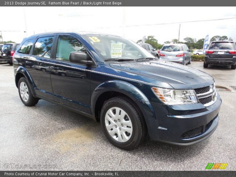 Fathom Blue Pearl / Black/Light Frost Beige 2013 Dodge Journey SE