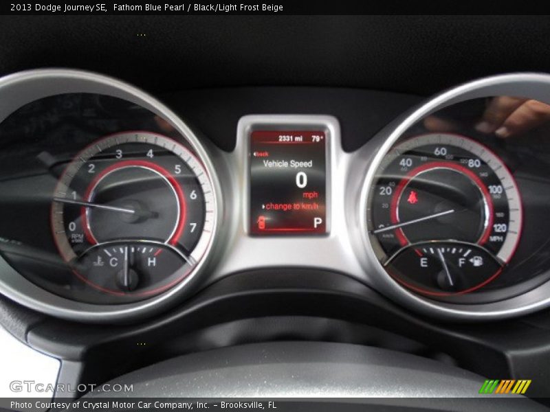 Fathom Blue Pearl / Black/Light Frost Beige 2013 Dodge Journey SE