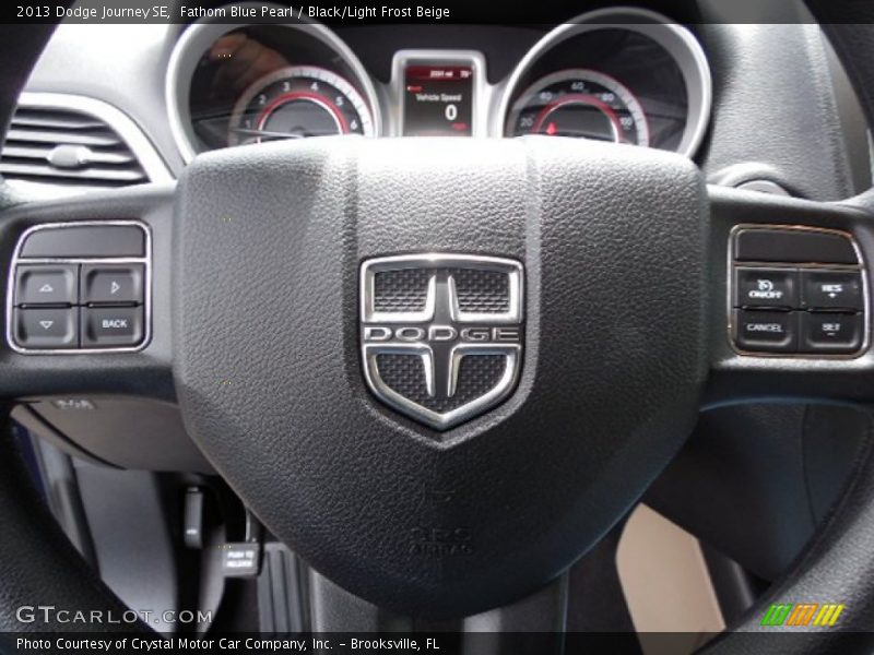 Fathom Blue Pearl / Black/Light Frost Beige 2013 Dodge Journey SE