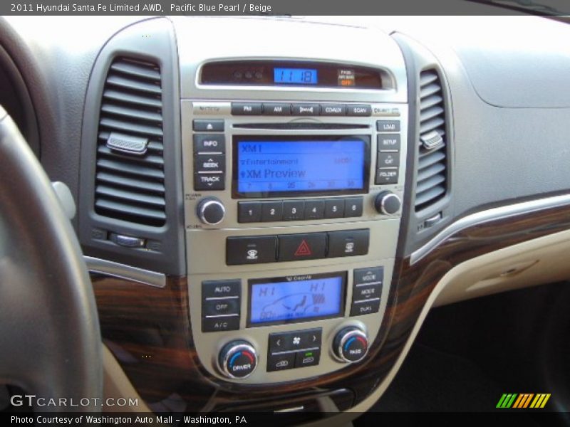 Pacific Blue Pearl / Beige 2011 Hyundai Santa Fe Limited AWD
