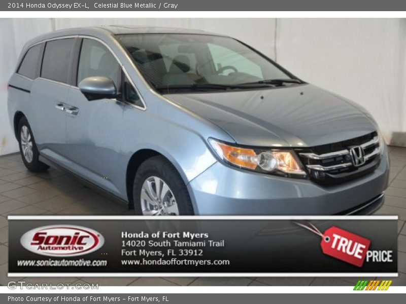 Celestial Blue Metallic / Gray 2014 Honda Odyssey EX-L