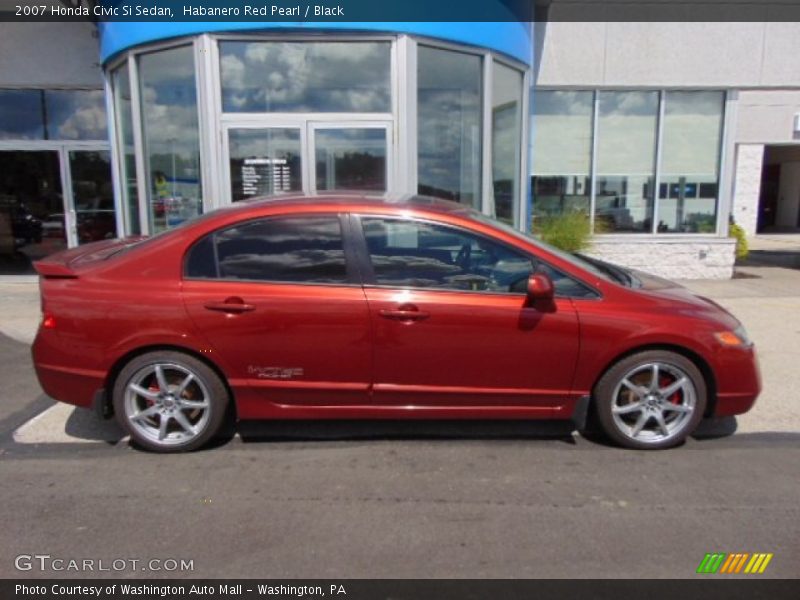 Habanero Red Pearl / Black 2007 Honda Civic Si Sedan