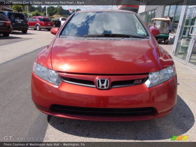Habanero Red Pearl / Black 2007 Honda Civic Si Sedan