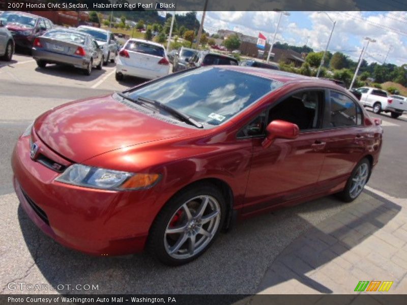 Habanero Red Pearl / Black 2007 Honda Civic Si Sedan