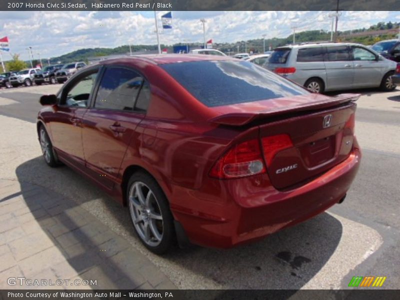 Habanero Red Pearl / Black 2007 Honda Civic Si Sedan