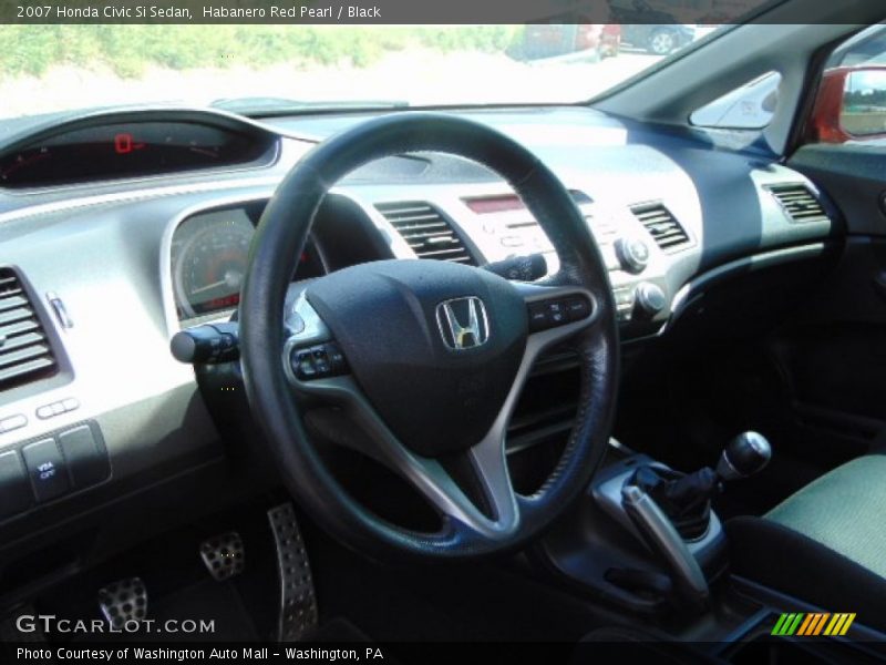 Habanero Red Pearl / Black 2007 Honda Civic Si Sedan