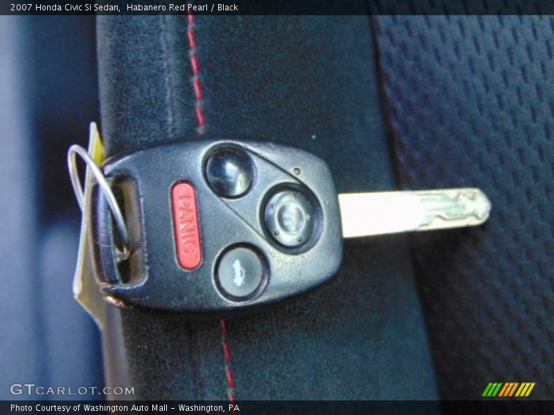 Habanero Red Pearl / Black 2007 Honda Civic Si Sedan