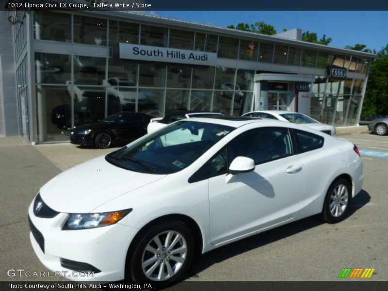 Taffeta White / Stone 2012 Honda Civic EX Coupe