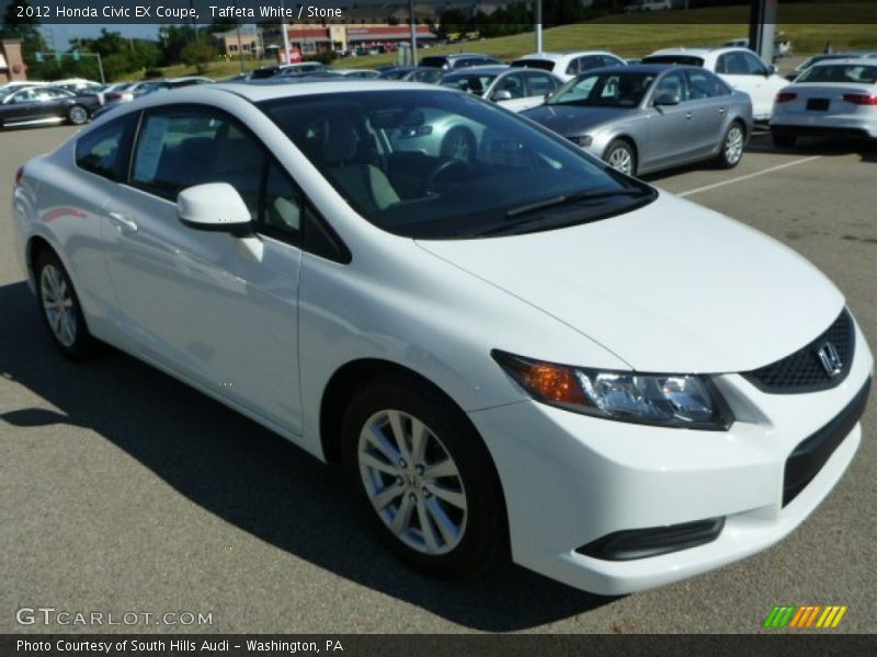 Taffeta White / Stone 2012 Honda Civic EX Coupe