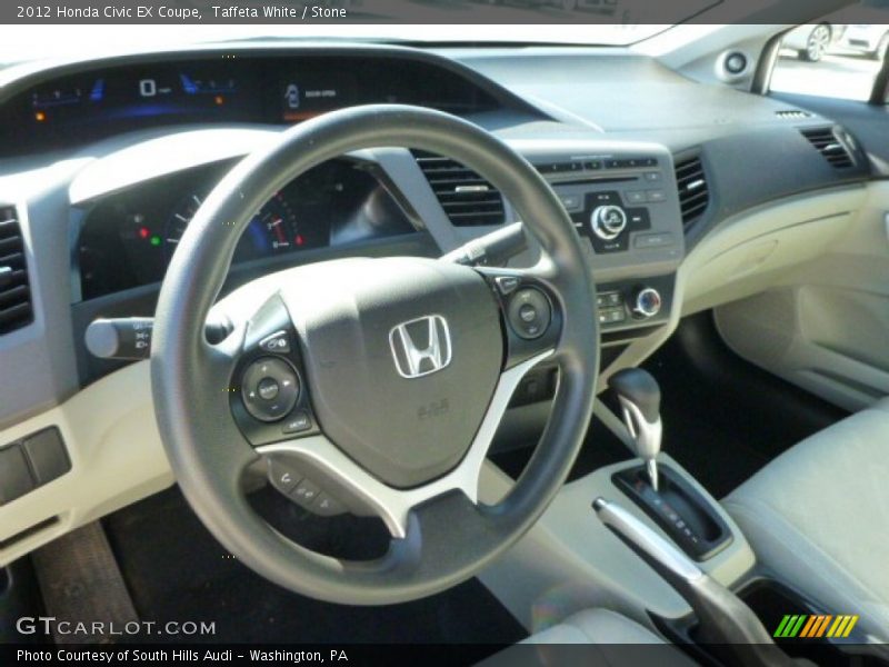 Taffeta White / Stone 2012 Honda Civic EX Coupe