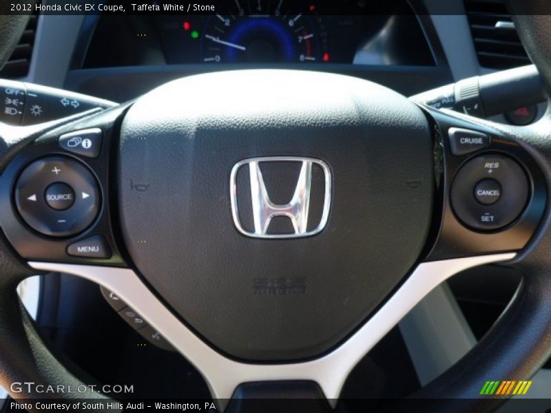 Taffeta White / Stone 2012 Honda Civic EX Coupe