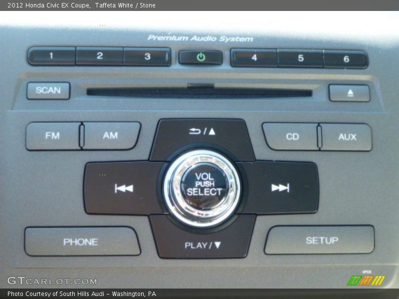 Taffeta White / Stone 2012 Honda Civic EX Coupe