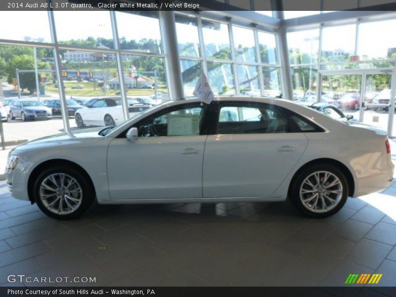 Glacier White Metallic / Velvet Beige 2014 Audi A8 L 3.0T quattro