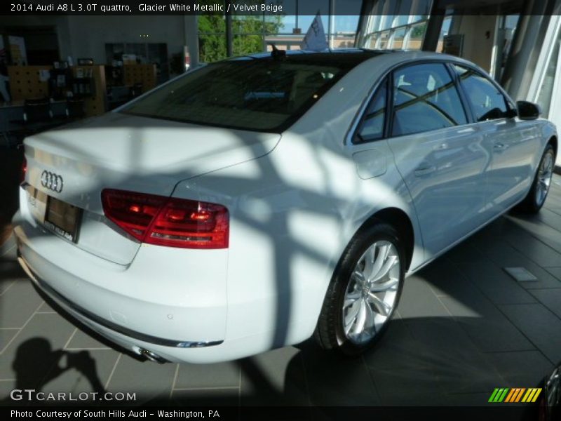Glacier White Metallic / Velvet Beige 2014 Audi A8 L 3.0T quattro