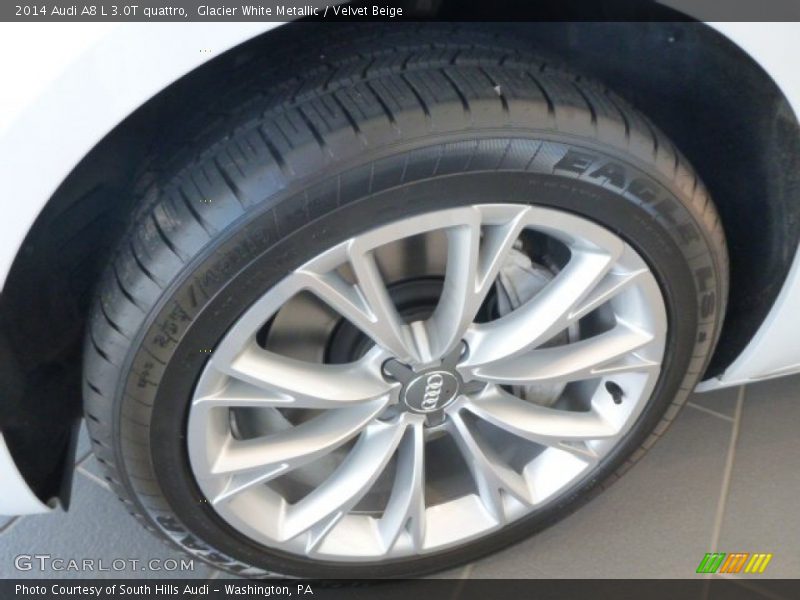 Glacier White Metallic / Velvet Beige 2014 Audi A8 L 3.0T quattro