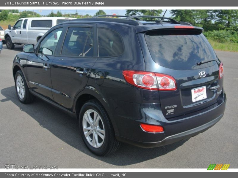 Pacific Blue Pearl / Beige 2011 Hyundai Santa Fe Limited