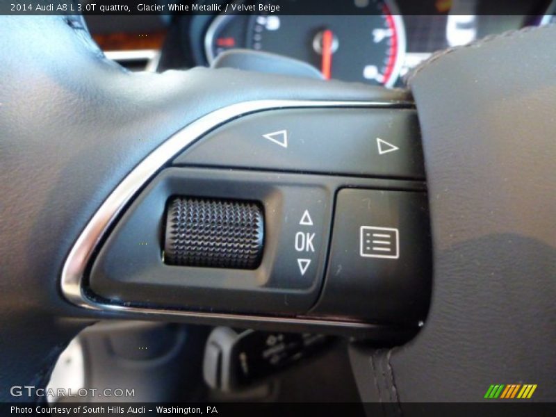 Glacier White Metallic / Velvet Beige 2014 Audi A8 L 3.0T quattro