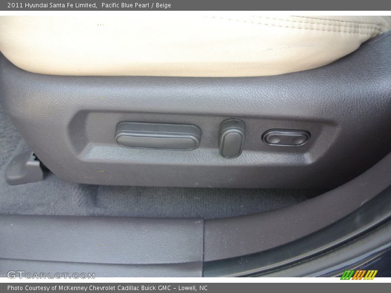 Pacific Blue Pearl / Beige 2011 Hyundai Santa Fe Limited