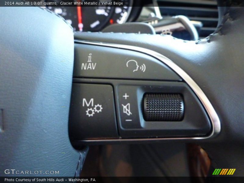 Glacier White Metallic / Velvet Beige 2014 Audi A8 L 3.0T quattro