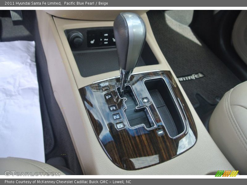 Pacific Blue Pearl / Beige 2011 Hyundai Santa Fe Limited