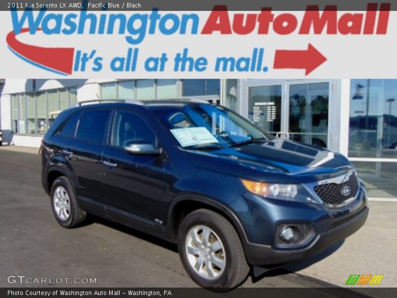 Pacific Blue / Black 2011 Kia Sorento LX AWD