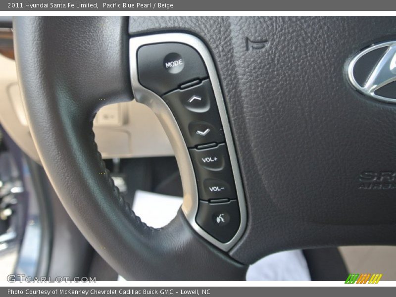 Pacific Blue Pearl / Beige 2011 Hyundai Santa Fe Limited