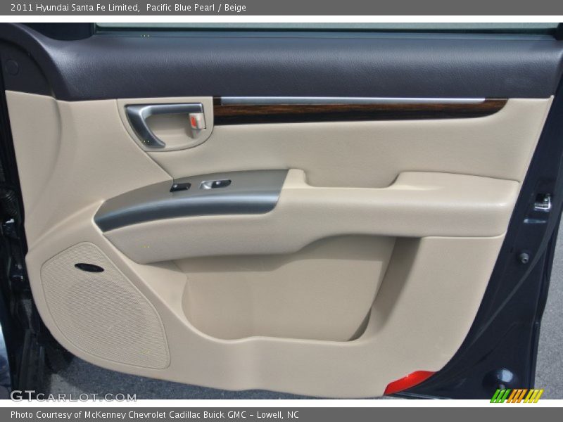 Pacific Blue Pearl / Beige 2011 Hyundai Santa Fe Limited
