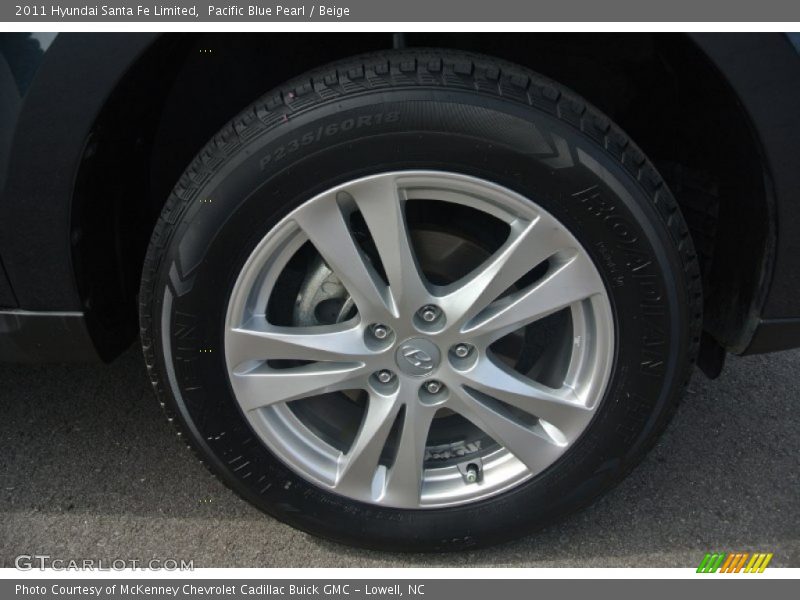 Pacific Blue Pearl / Beige 2011 Hyundai Santa Fe Limited