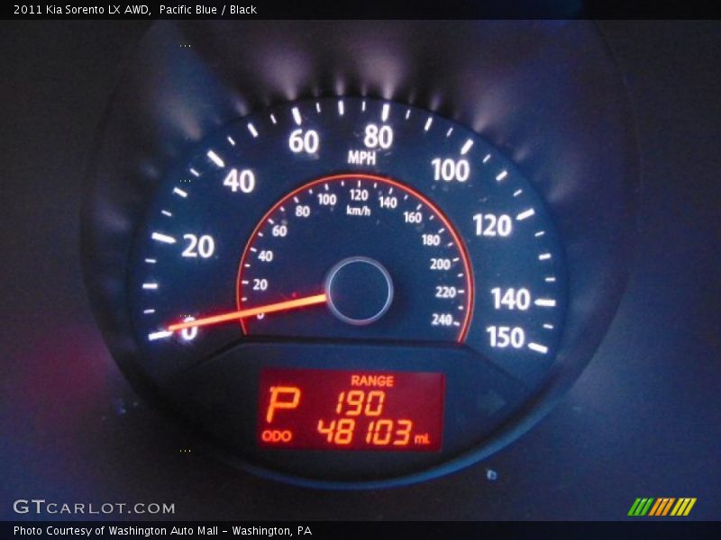 Pacific Blue / Black 2011 Kia Sorento LX AWD