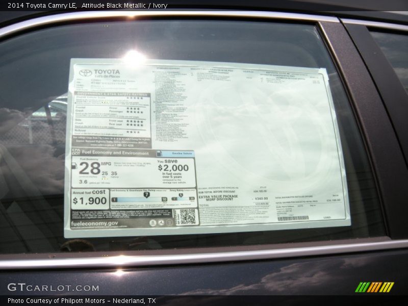 Attitude Black Metallic / Ivory 2014 Toyota Camry LE