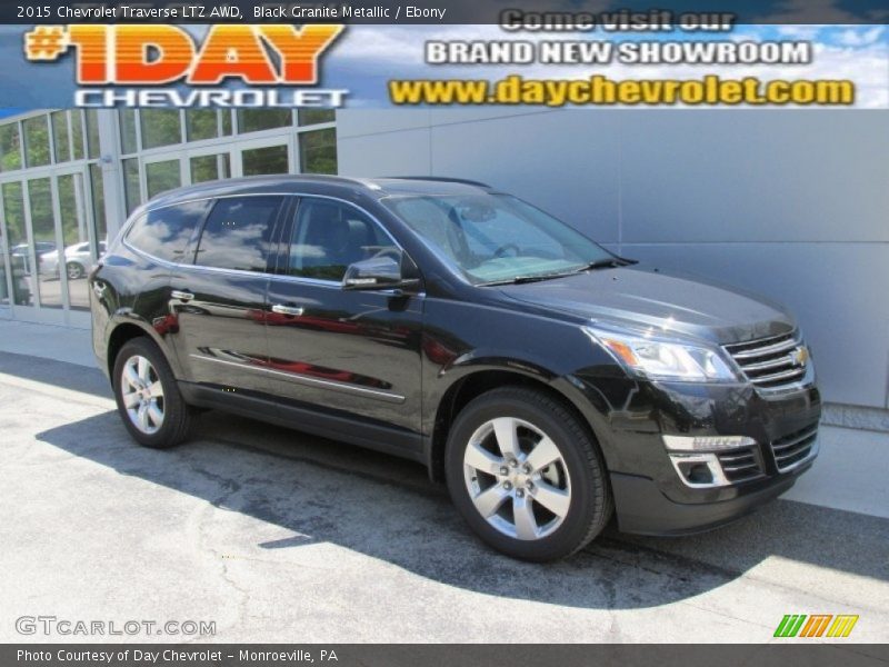 Black Granite Metallic / Ebony 2015 Chevrolet Traverse LTZ AWD