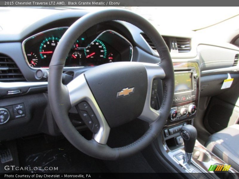 Black Granite Metallic / Ebony 2015 Chevrolet Traverse LTZ AWD