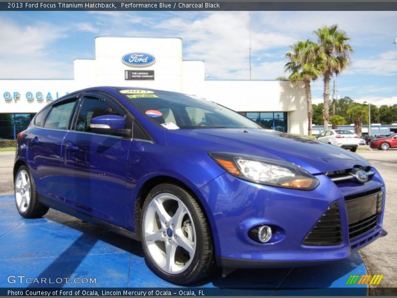 Performance Blue / Charcoal Black 2013 Ford Focus Titanium Hatchback