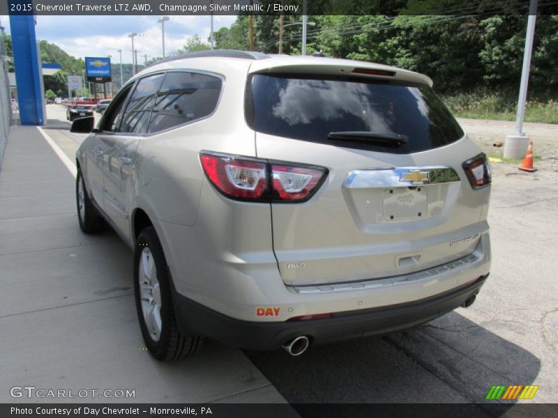Champagne Silver Metallic / Ebony 2015 Chevrolet Traverse LTZ AWD