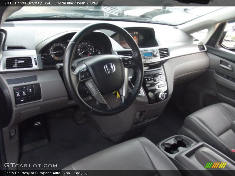 Crystal Black Pearl / Gray 2011 Honda Odyssey EX-L