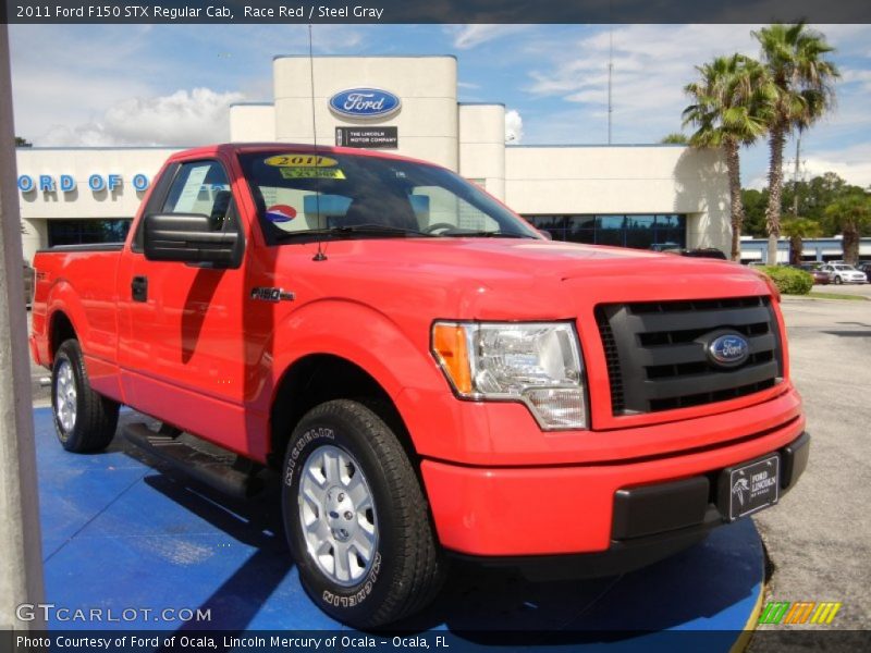 Race Red / Steel Gray 2011 Ford F150 STX Regular Cab