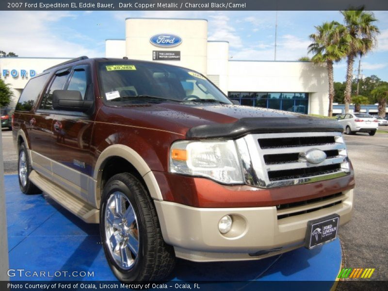 Dark Copper Metallic / Charcoal Black/Camel 2007 Ford Expedition EL Eddie Bauer