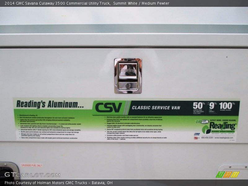 Summit White / Medium Pewter 2014 GMC Savana Cutaway 3500 Commercial Utility Truck