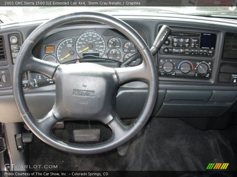 Storm Gray Metallic / Graphite 2001 GMC Sierra 1500 SLE Extended Cab 4x4