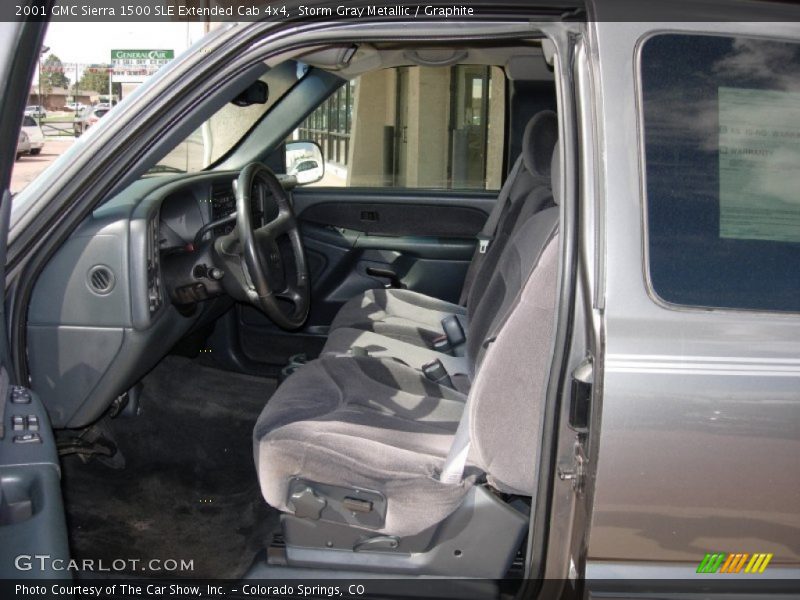 Storm Gray Metallic / Graphite 2001 GMC Sierra 1500 SLE Extended Cab 4x4