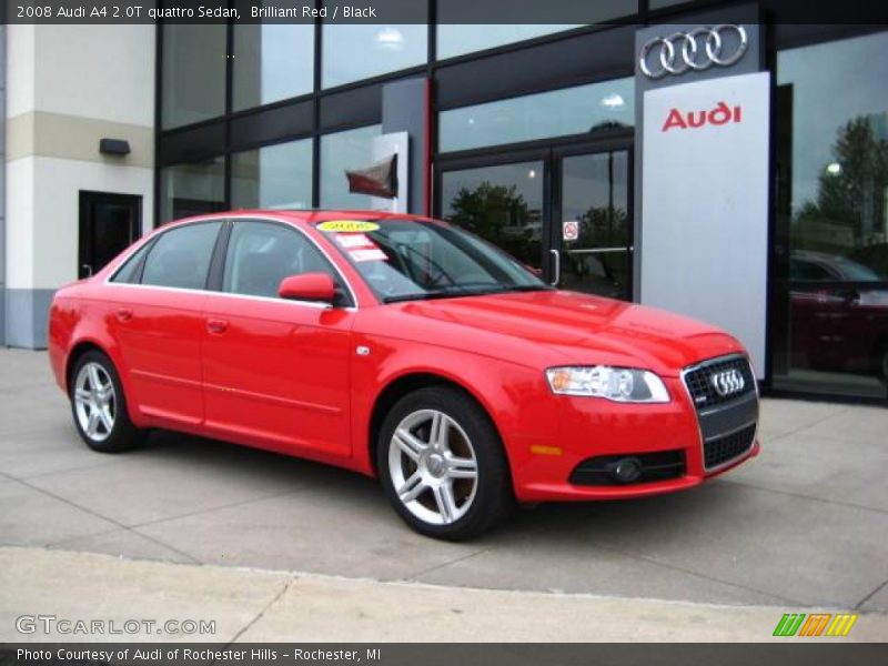 Brilliant Red / Black 2008 Audi A4 2.0T quattro Sedan