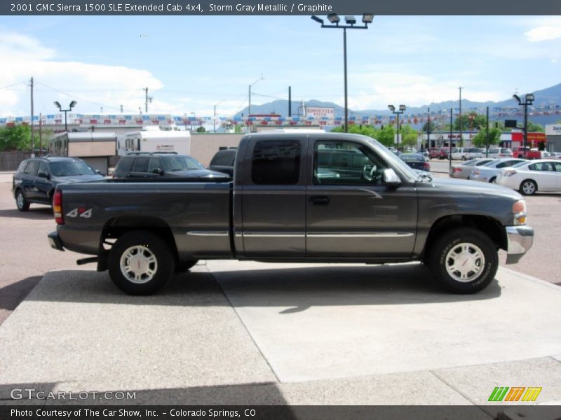 Storm Gray Metallic / Graphite 2001 GMC Sierra 1500 SLE Extended Cab 4x4