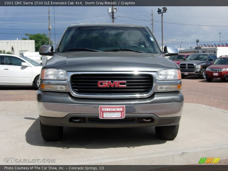 Storm Gray Metallic / Graphite 2001 GMC Sierra 1500 SLE Extended Cab 4x4