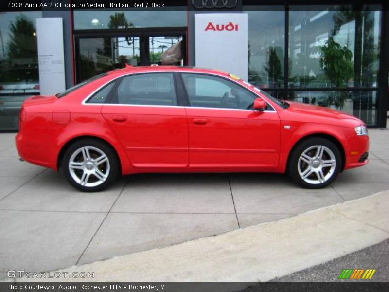 Brilliant Red / Black 2008 Audi A4 2.0T quattro Sedan