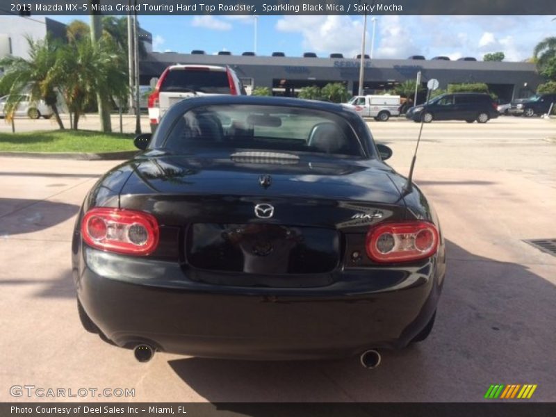 Sparkling Black Mica / Spicy Mocha 2013 Mazda MX-5 Miata Grand Touring Hard Top Roadster