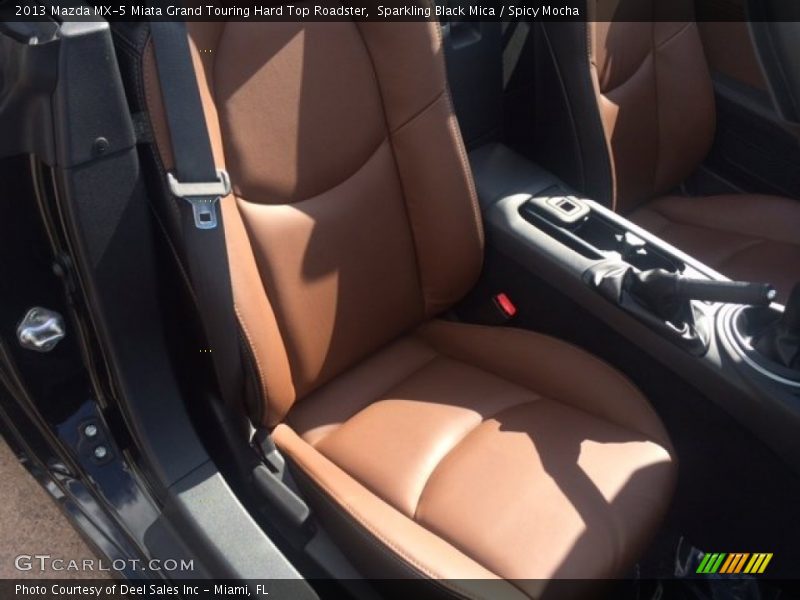 Sparkling Black Mica / Spicy Mocha 2013 Mazda MX-5 Miata Grand Touring Hard Top Roadster